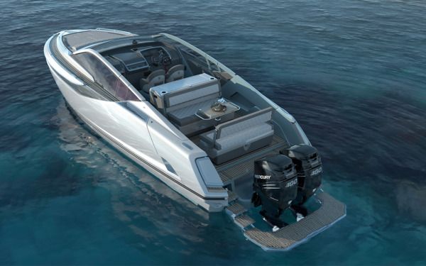 Fairline F-Line 33 OB Plattform untergetaucht